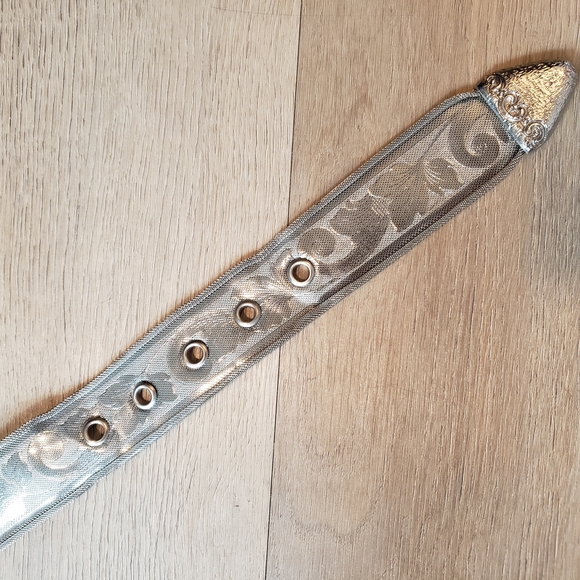 Silver Metal Mesh Rhinestone Belt Decorative Buckle Bling Bling - Picture 3 of 8